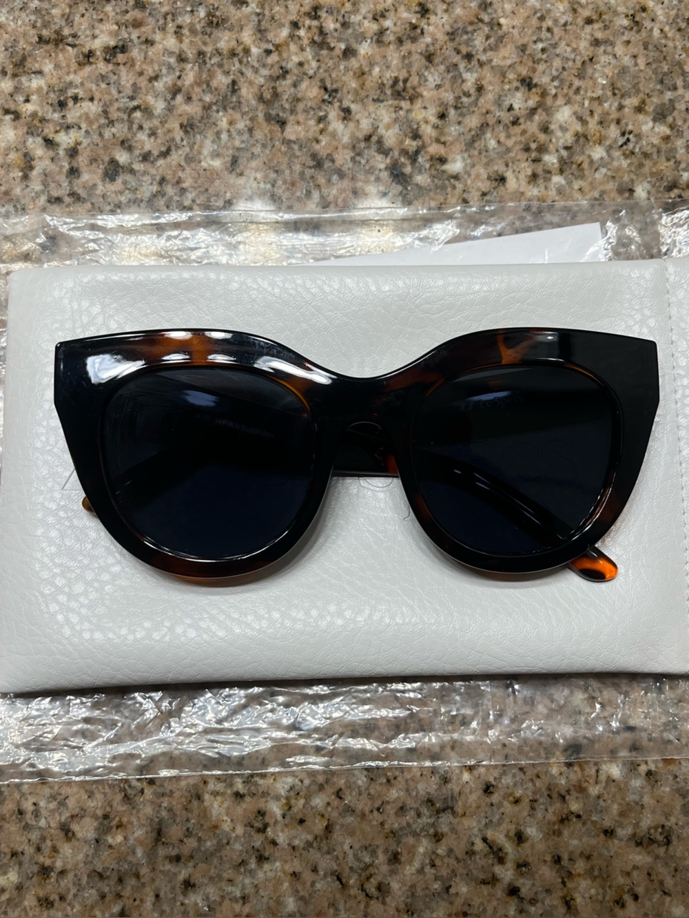 Le Specs Air Heart Tortoiseshell Cat-Eye Sunglasses